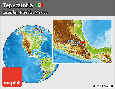 Physical Location Map of Tepetzintla