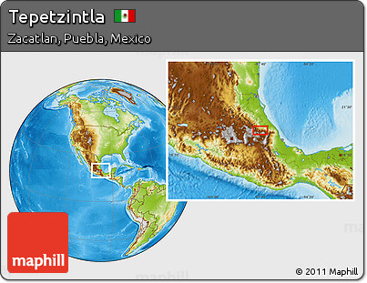 Physical Location Map of Tepetzintla