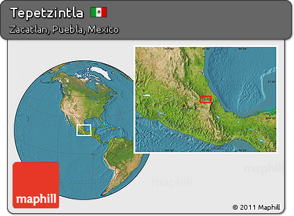 Satellite Location Map of Tepetzintla