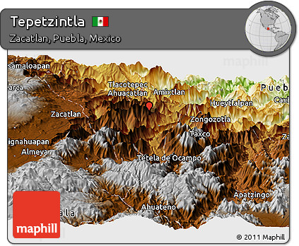 Physical Panoramic Map of Tepetzintla