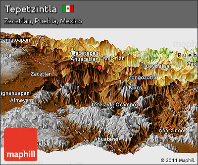 Physical Panoramic Map of Tepetzintla