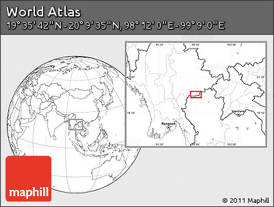 Blank Location Map of the Area around 19° 52' 38" N, 98° 40' 30" E