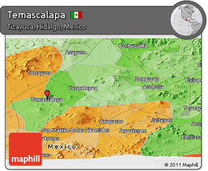 Political Panoramic Map of Temascalapa