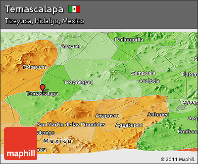 Political Panoramic Map of Temascalapa