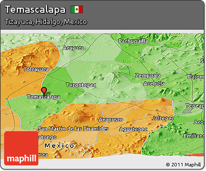 Political Panoramic Map of Temascalapa