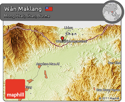 Physical 3D Map of Wān Maklang