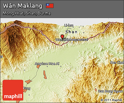 Physical 3D Map of Wān Maklang