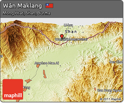 Physical 3D Map of Wān Maklang