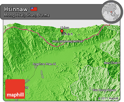 Political 3D Map of Hsinnaw