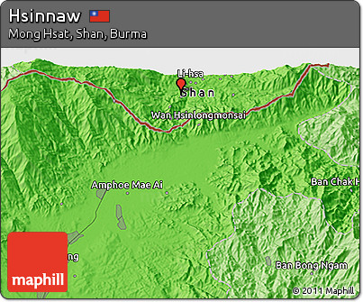 Political 3D Map of Hsinnaw