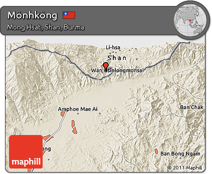 Shaded Relief 3D Map of Mönhköng