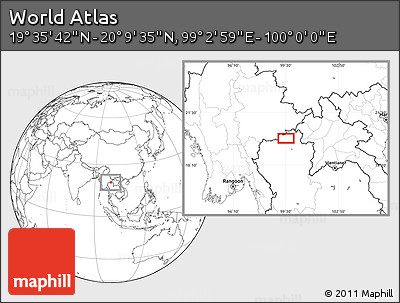 Blank Location Map of the Area around 19° 52' 38" N, 99° 31' 30" E
