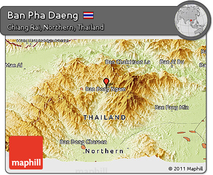 Physical Panoramic Map of Ban Pha Daeng