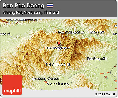 Physical Panoramic Map of Ban Pha Daeng
