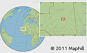 Savanna Style Location Map of the area around 19° 52' 38" N, 9° 16' 30" W