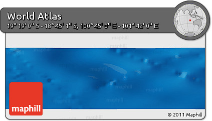 Physical Panoramic Map of the Area around 19° 2' 1" S, 101° 13' 29" E