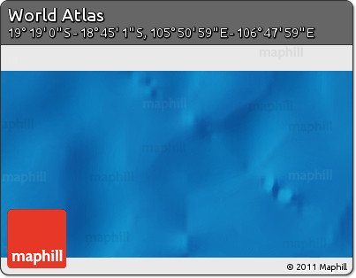 Physical 3D Map of the Area around 19° 2' 1" S, 106° 19' 29" E