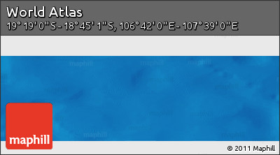 Physical Panoramic Map of the Area around 19° 2' 1" S, 107° 10' 30" E