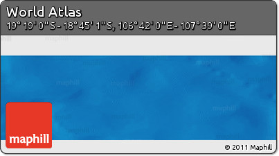 Physical Panoramic Map of the Area around 19° 2' 1" S, 107° 10' 30" E