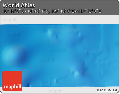 Physical 3D Map of the Area around 19° 2' 1" S, 109° 43' 29" E