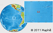 Physical Location Map of the area around 19° 2' 1" S, 109° 34' 29" W
