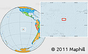 Political Location Map of the area around 19° 2' 1" S, 111° 16' 30" W