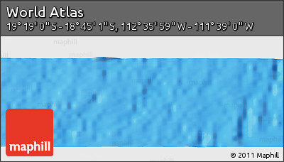 Physical Panoramic Map of the Area around 19° 2' 1" S, 112° 7' 30" W