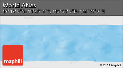 Physical Panoramic Map of the Area around 19° 2' 1" S, 113° 58' 29" E