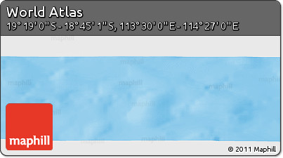 Physical Panoramic Map of the Area around 19° 2' 1" S, 113° 58' 29" E