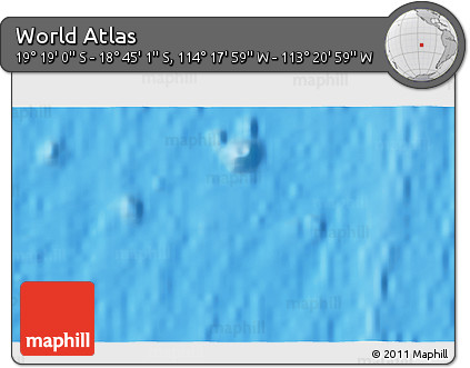 Physical 3D Map of the Area around 19° 2' 1" S, 113° 49' 29" W