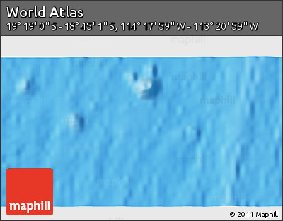 Physical 3D Map of the Area around 19° 2' 1" S, 113° 49' 29" W