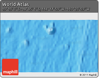 Physical 3D Map of the Area around 19° 2' 1" S, 113° 49' 29" W