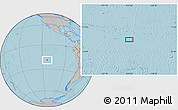 Gray Location Map of the area around 19° 2' 1" S, 113° 49' 29" W, hill shading