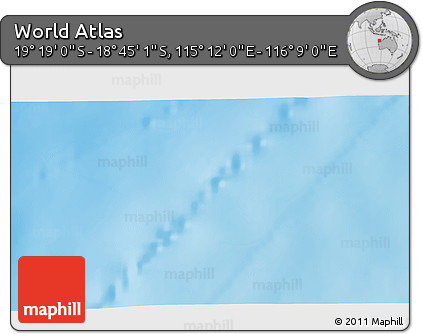 Physical 3D Map of the Area around 19° 2' 1" S, 115° 40' 30" E