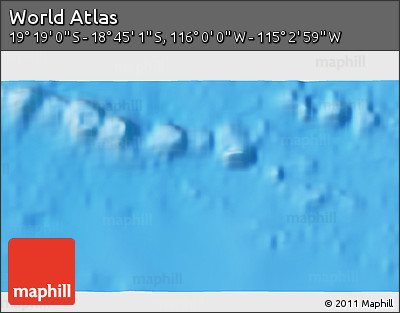 Physical 3D Map of the Area around 19° 2' 1" S, 115° 31' 30" W