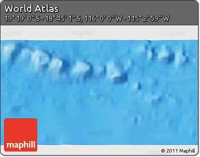 Physical 3D Map of the Area around 19° 2' 1" S, 115° 31' 30" W