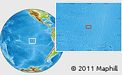 Physical Location Map of the area around 19° 2' 1" S, 116° 22' 30" W