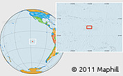 Political Location Map of the area around 19° 2' 1" S, 116° 22' 30" W