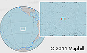 Gray Location Map of the area around 19° 2' 1" S, 117° 13' 29" W, hill shading