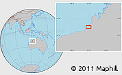 Gray Location Map of the area around 19° 2' 1" S, 121° 37' 30" E