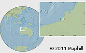 Savanna Style Location Map of the area around 19° 2' 1" S, 121° 37' 30" E, hill shading