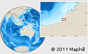 Shaded Relief Location Map of the area around 19° 2' 1" S, 121° 37' 30" E