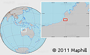 Gray Location Map of the area around 19° 2' 1" S, 122° 28' 29" E