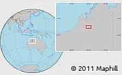 Gray Location Map of the area around 19° 2' 1" S, 124° 10' 30" E