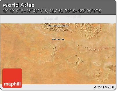 Satellite 3D Map of the Area around 19° 2' 1" S, 125° 1' 30" E
