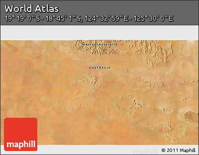 Satellite 3D Map of the Area around 19° 2' 1" S, 125° 1' 30" E