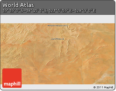 Satellite 3D Map of the Area around 19° 2' 1" S, 127° 34' 30" E