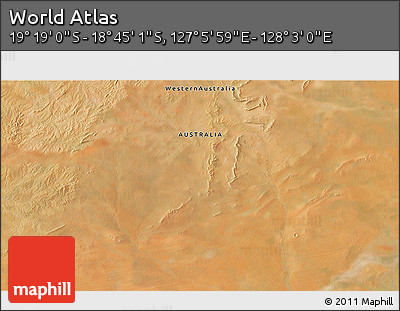Satellite 3D Map of the Area around 19° 2' 1" S, 127° 34' 30" E