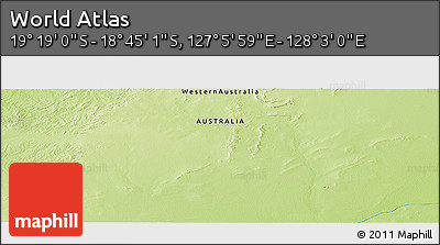 Physical Panoramic Map of the Area around 19° 2' 1" S, 127° 34' 30" E