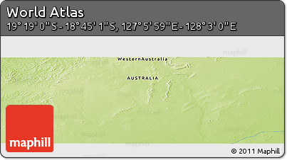 Physical Panoramic Map of the Area around 19° 2' 1" S, 127° 34' 30" E